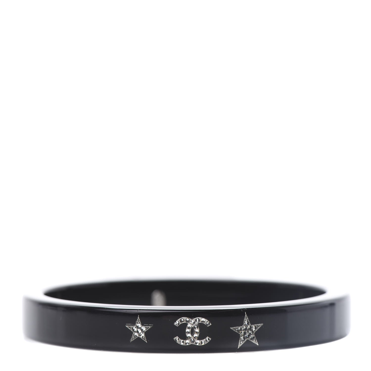 Chanel Resin Crystal CC Star Bracelet Black 1 of 5