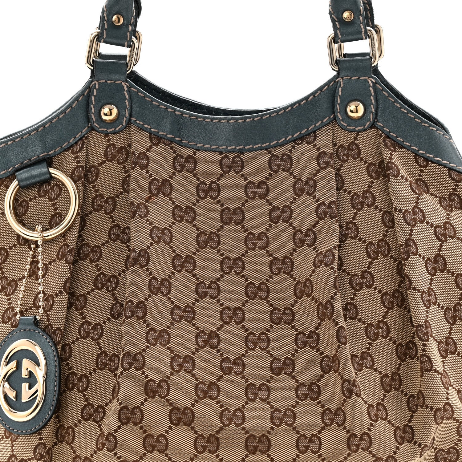 Gucci Monogram Medium Sukey Tote Metallic Blue 9 of 11