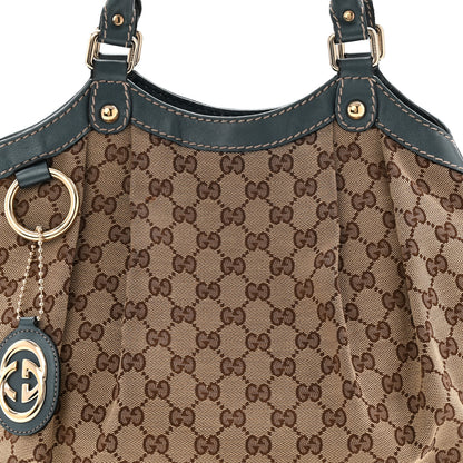 Gucci Monogram Medium Sukey Tote Metallic Blue 9 of 11