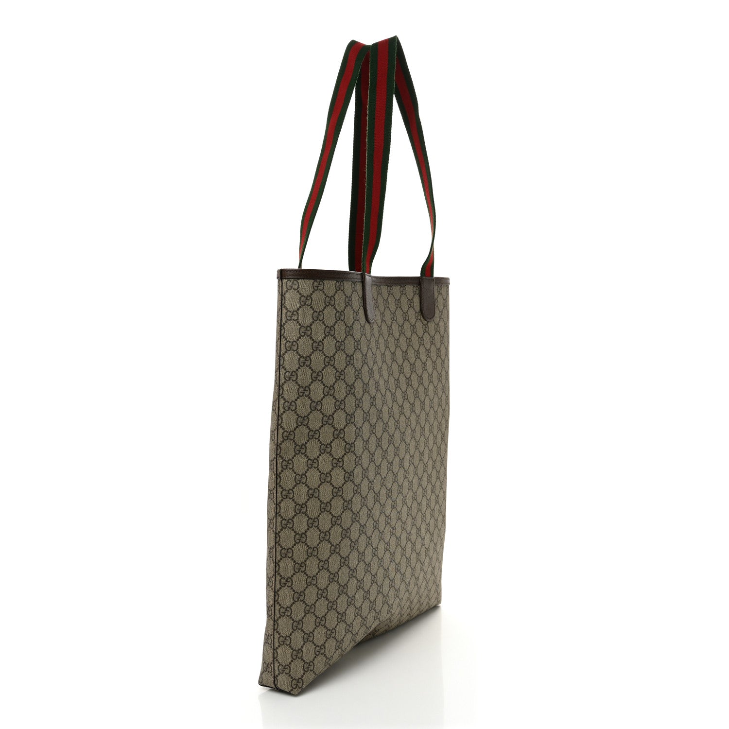 Gucci GG Supreme Monogram Web Large Ophidia Vertical  Front Pocket Shopping Tote Brown 3 of 11