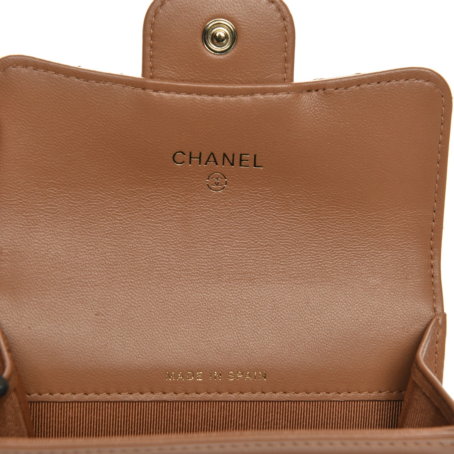 Chanel Lambskin Quilted Flap Card Holder Beige 5 of 8