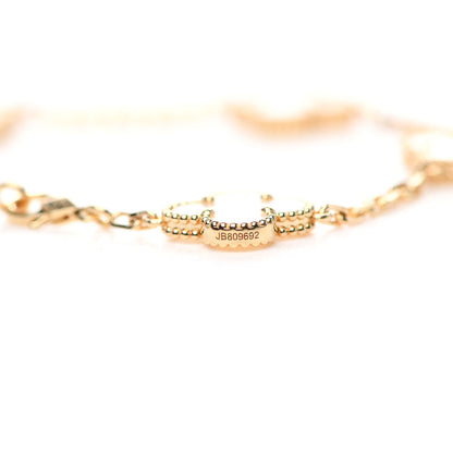 Van Cleef & Arpels 18K Yellow Gold Mother of Pearl 5 Motifs Vintage Alhambra Bracelet 6 of 8