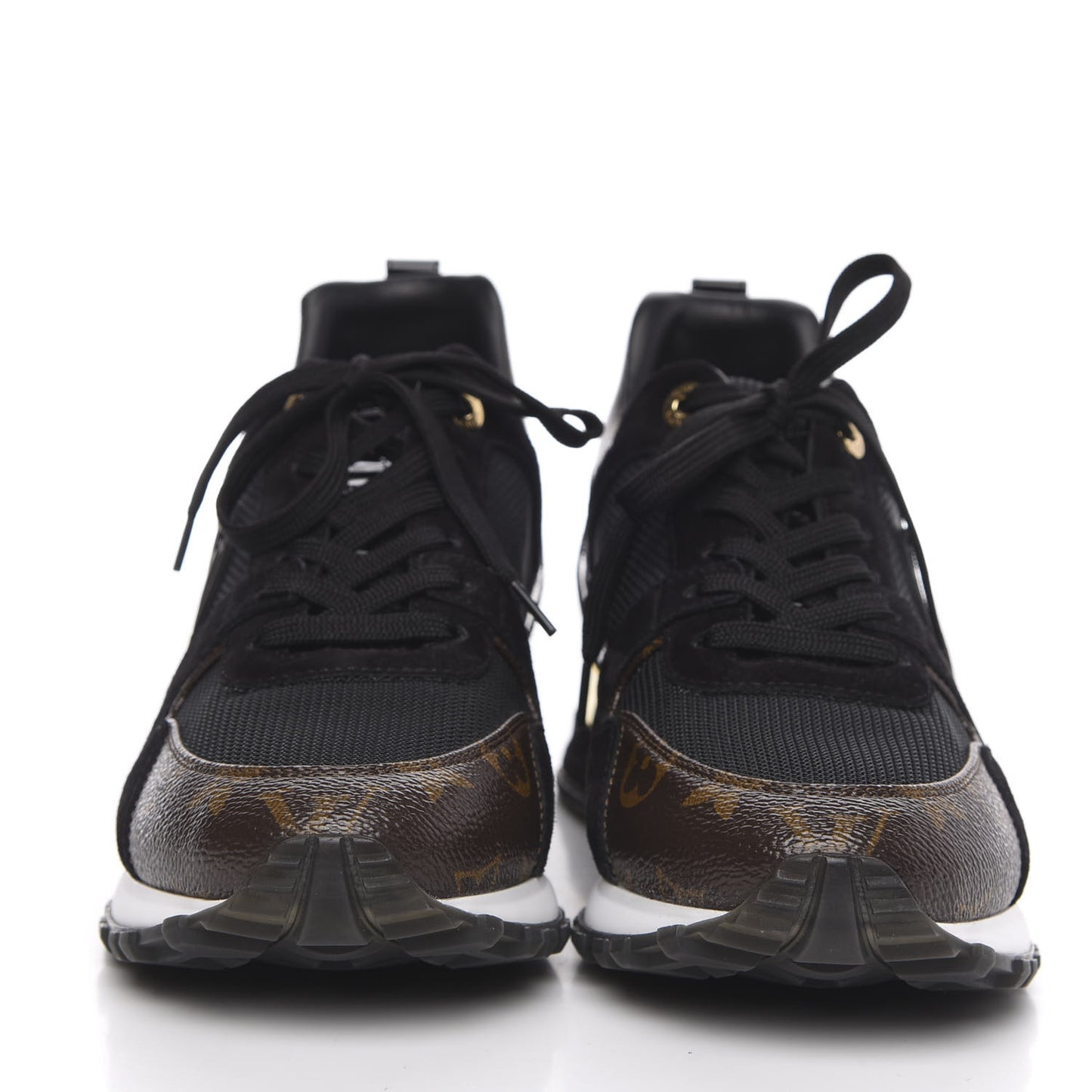 Suede Monogram Run Away Sneakers 40 Black