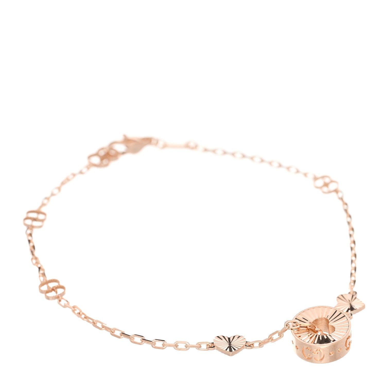 Gucci 18K Rose Gold Icon Heart Bracelet 1 of 4