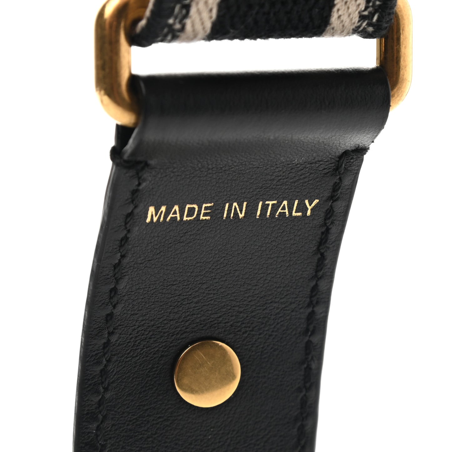 Canvas Embroidered Shoulder Strap Black