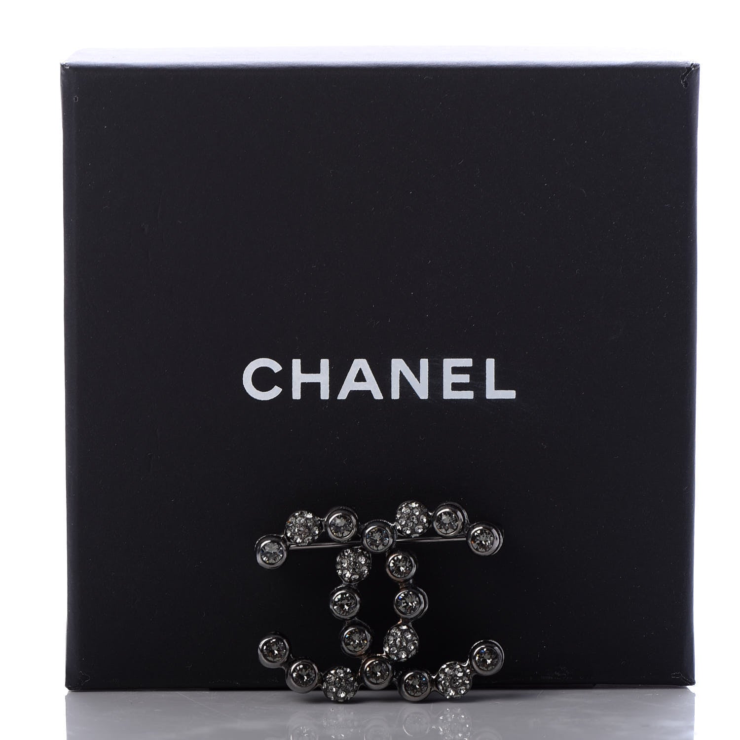 Chanel Ruthenium Crystal CC Brooch 5 of 5