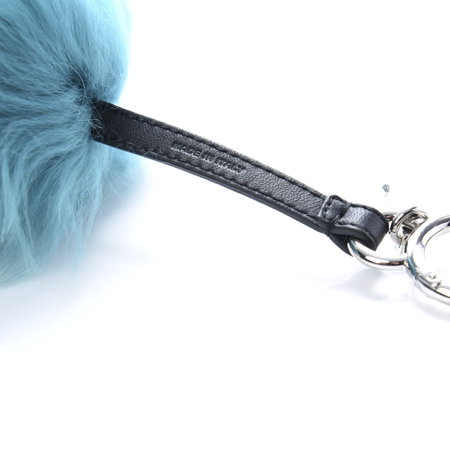 Mink Fox Fur Dad Wonders Bag Charm Blue Multicolor