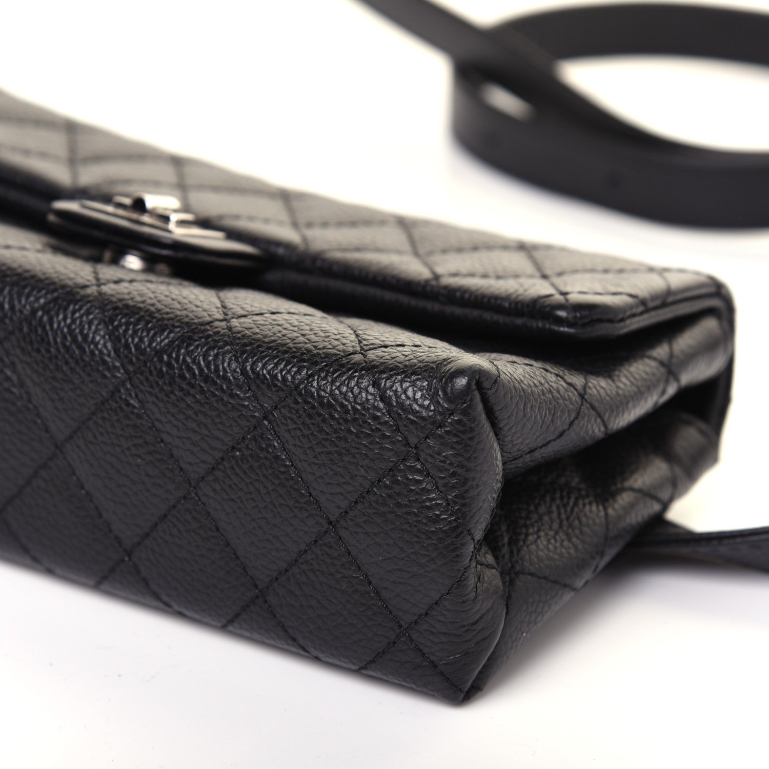 Chanel Grained Calfskin Quilted 2.55 Reissue Flap Belt Bag Clutch Black 7 of 14
