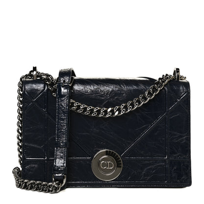 Christian Dior Crinkled Lambskin Cannage Medium Diorama Flap Bag Navy 1 of 11