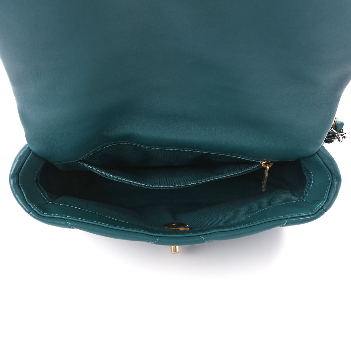 Lambskin Quilted Medium Chanel 19 Flap Green