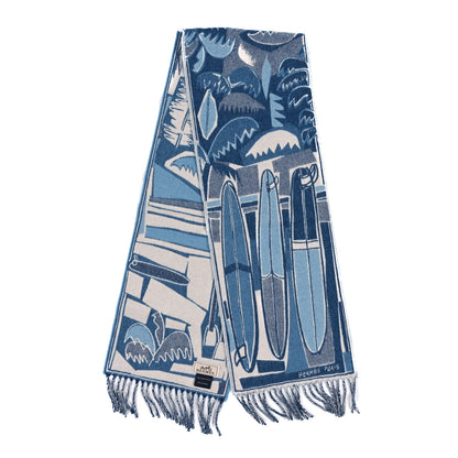 Hermes Cashmere Sea Surf Fun Muffler 2 of 3