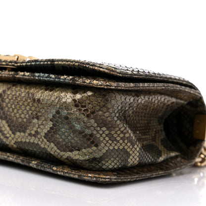 Chanel Embellished Metallic Snakeskin Medium Boy Flap Gold 9 of 10