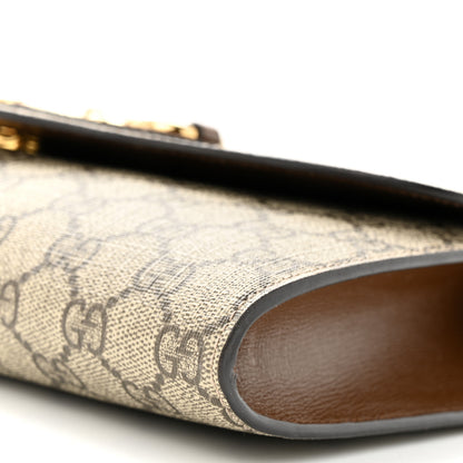 Gucci GG Supreme Monogram Azalea Calfskin Web Small Horsebit 1955 Crossbody Bag Beige Ebony Brown Sugar 10 of 10