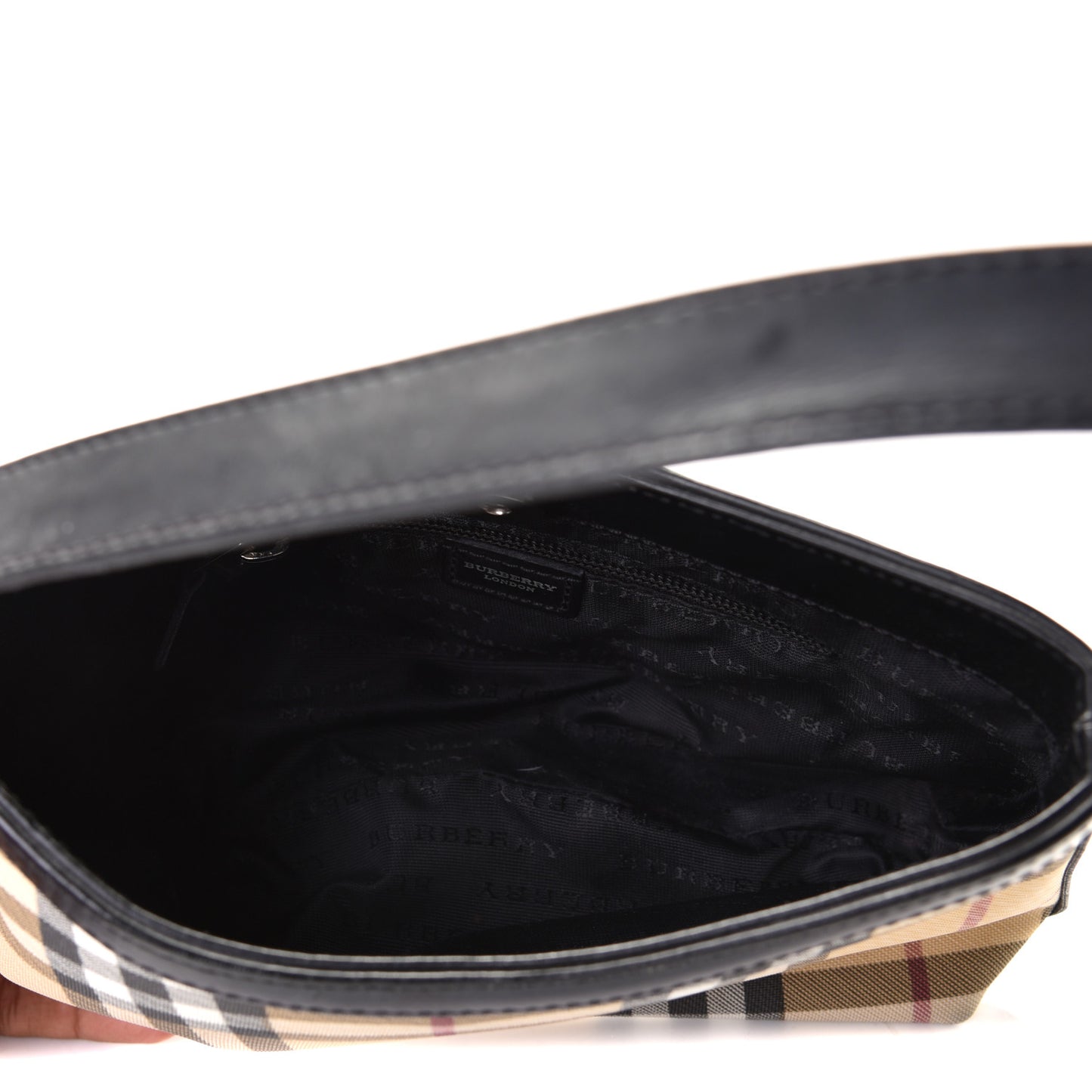 House Check Shoulder Bag Black
