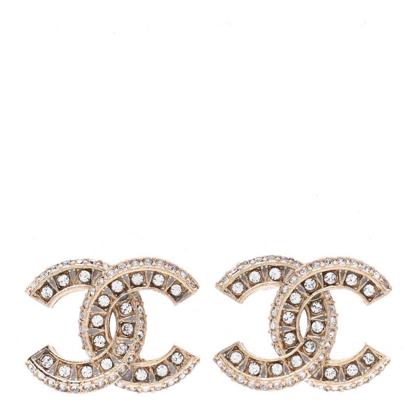 Crystal Timeless CC Earrings Light Gold