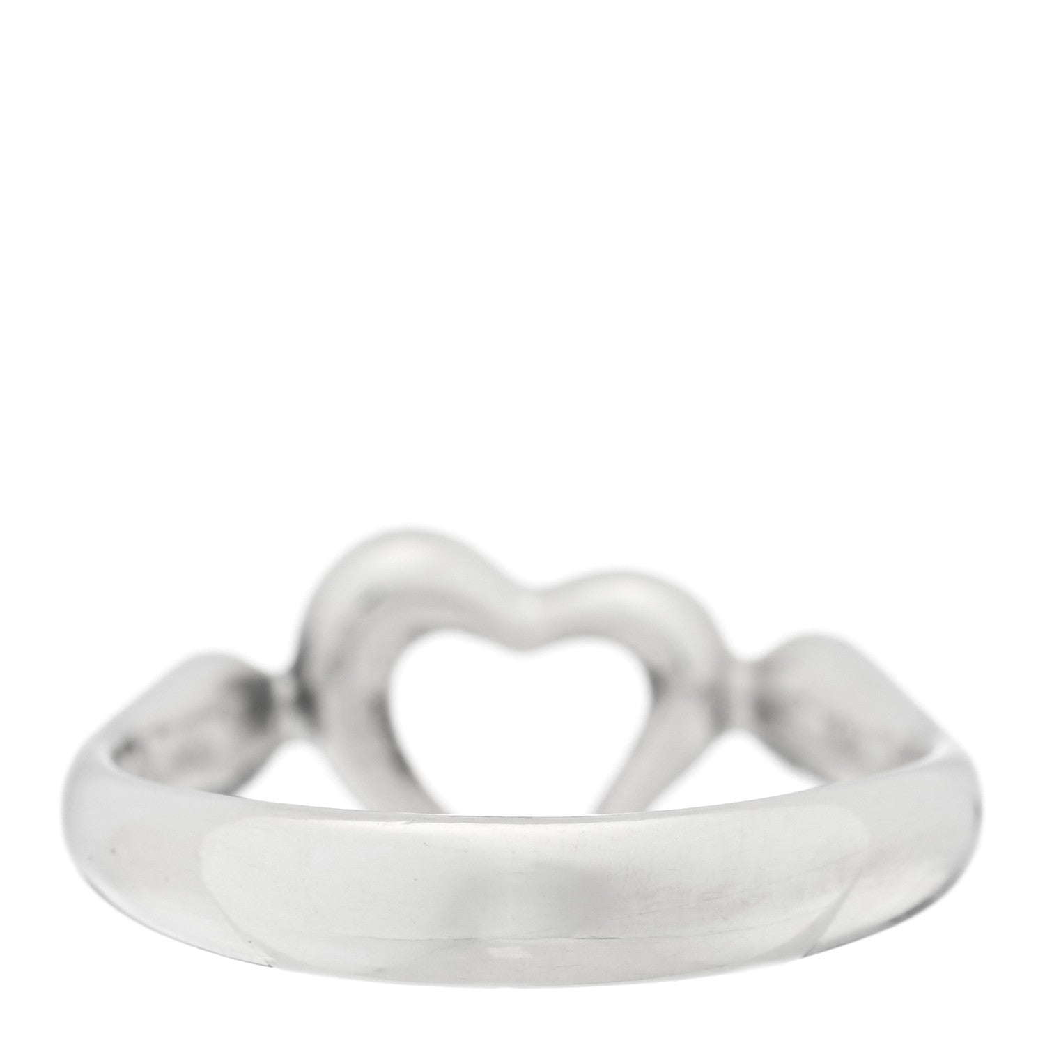 Tiffany Sterling Silver Elsa Peretti Open Heart Ring 50 5.25 3 of 4