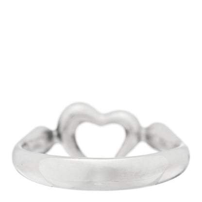 Tiffany Sterling Silver Elsa Peretti Open Heart Ring 50 5.25 3 of 4