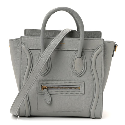 Celine Drummed Calfskin Nano Luggage Pearl Blue 1 of 10