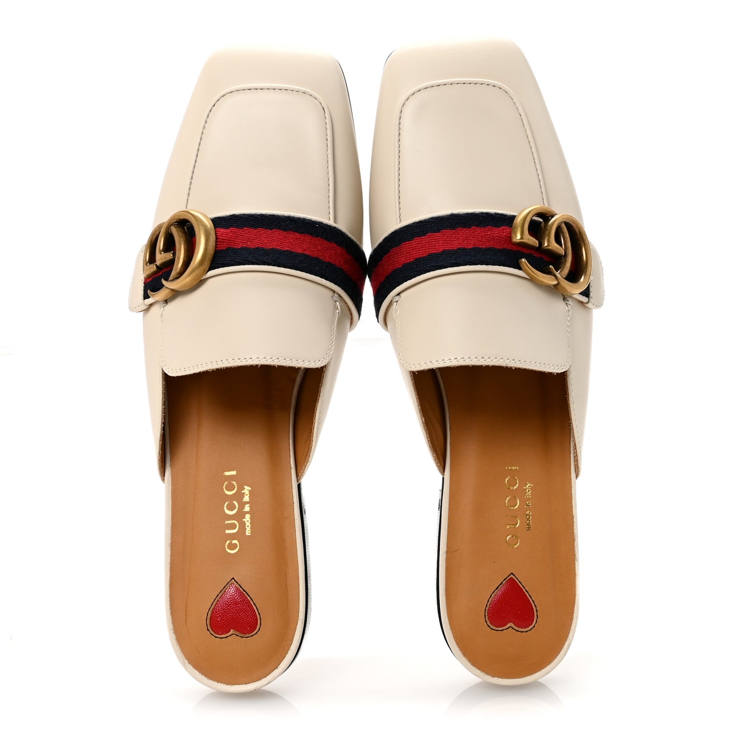 Calfskin Web Womens Peyton GG Slippers 36.5 Mystic White
