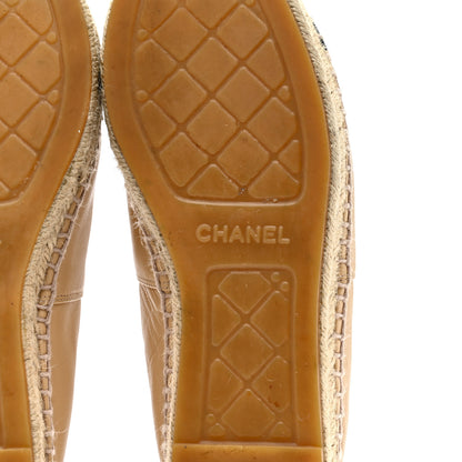 Chanel Lambskin CC Espadrilles 39 Beige Black 7 of 10