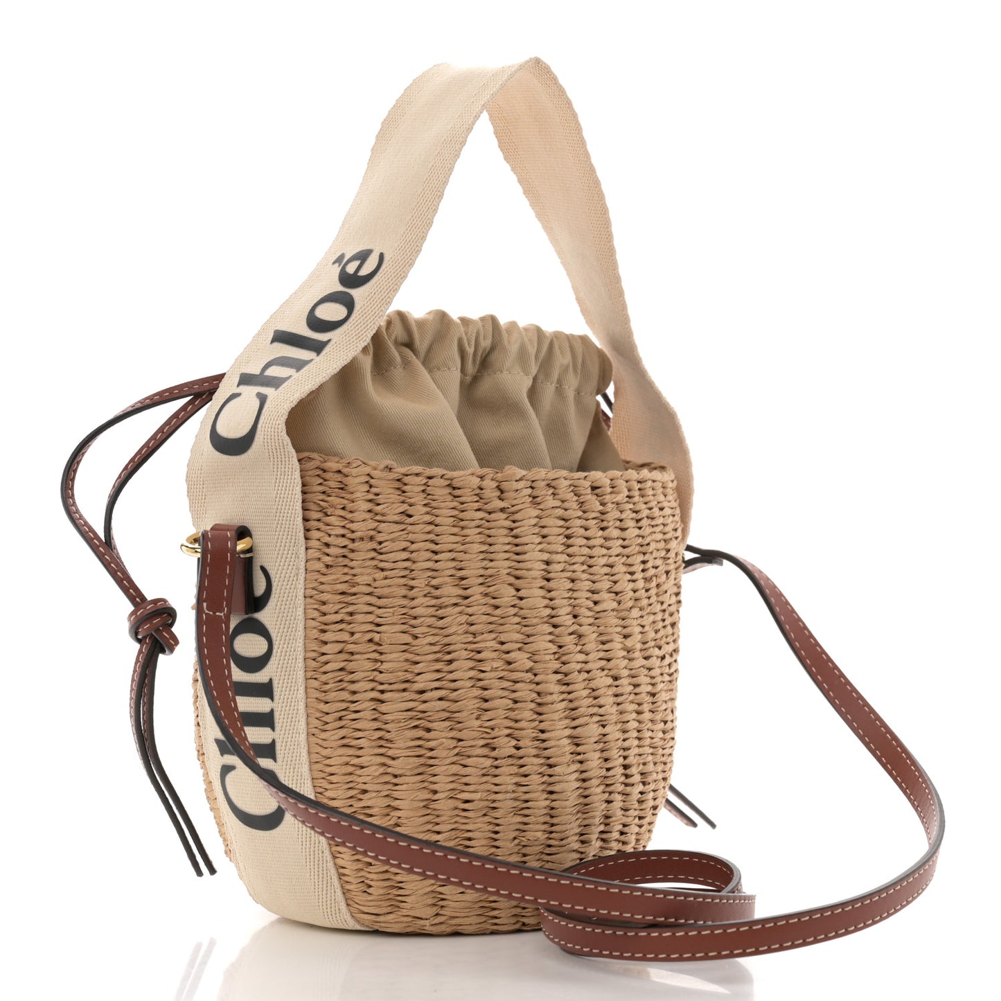 Natural Woven Fiber Small Woody Basket