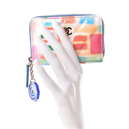 Chanel Patent Calfskin Printed Quilted Zip Coin Purse Multicolor 2 of 11