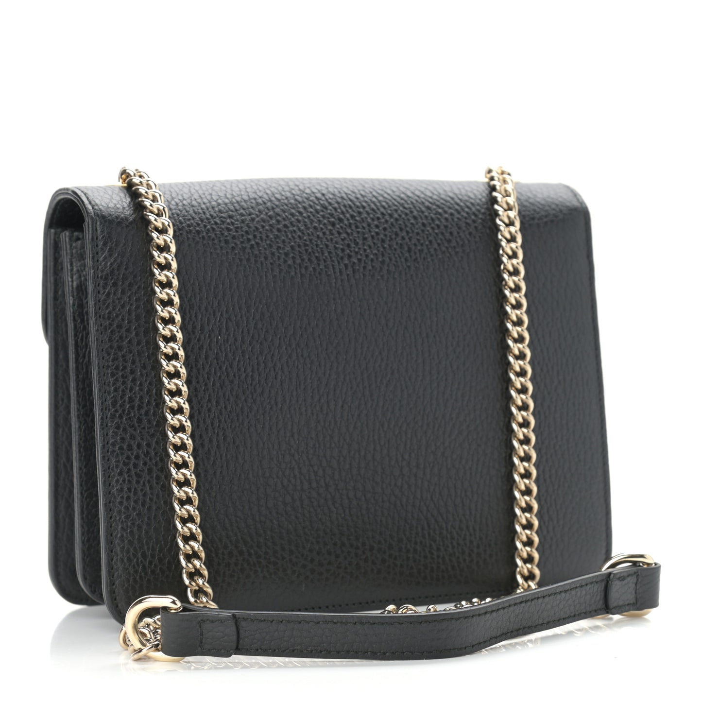 Dollar Calfskin Small Interlocking G Shoulder Bag Black