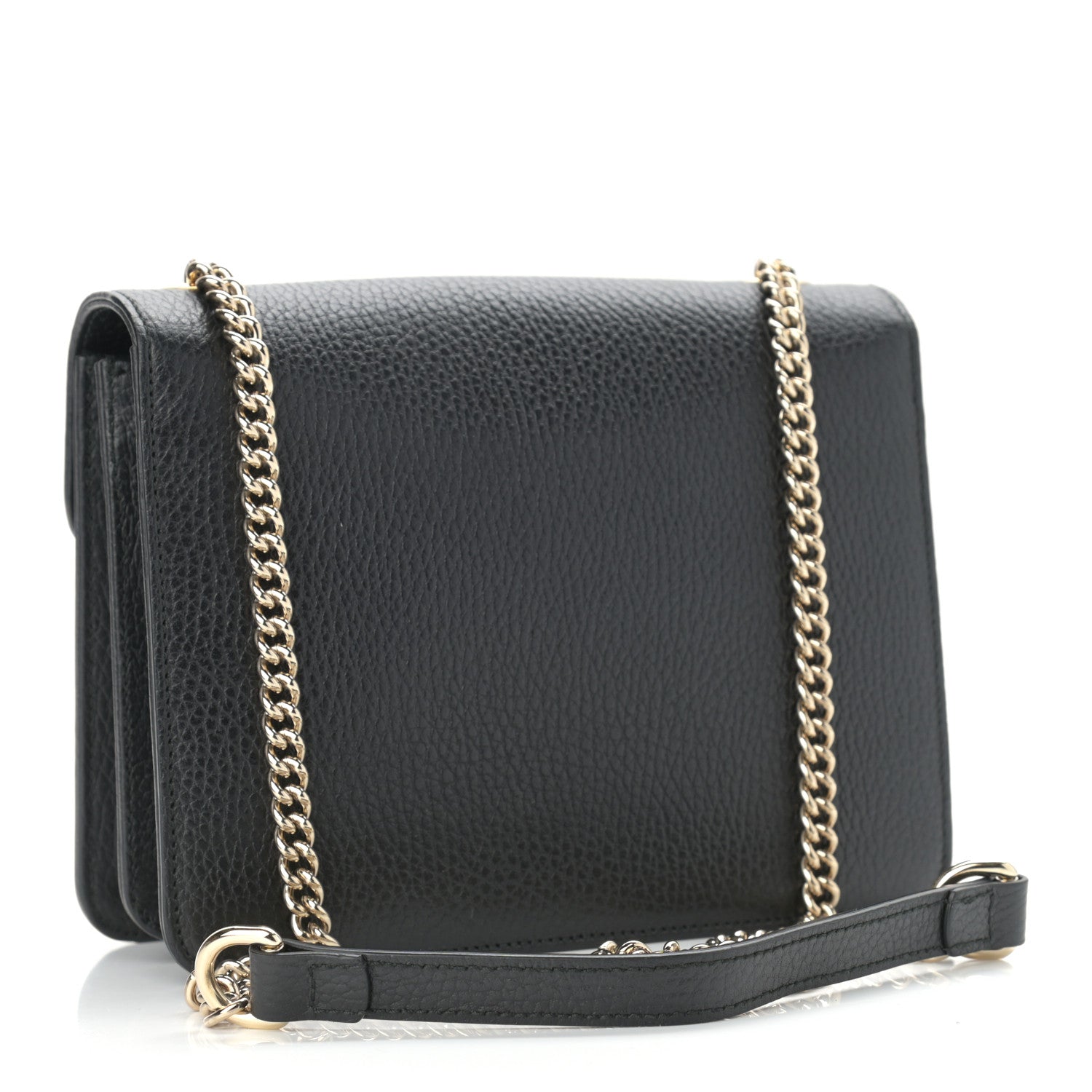 Gucci Dollar Calfskin Small Interlocking G Shoulder Bag Black 3 of 12