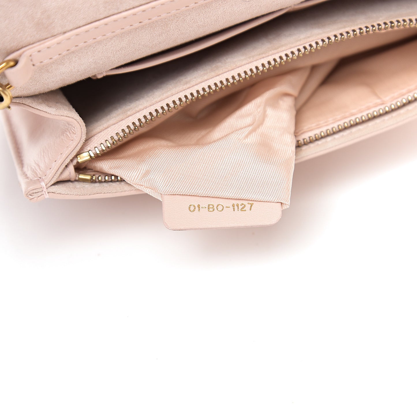 Lambskin Cannage Dioraddict Wallet on Chain Clutch Rose Poudre
