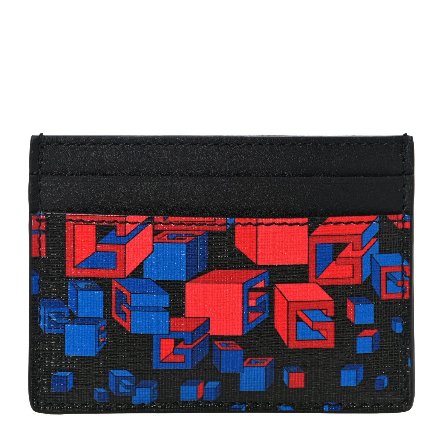 Gucci Canvas Moon Calfskin G Supreme Space Print Card Holder Black Red Blue 1 of 12