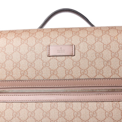 Gucci GG Supreme Monogram Selleria Calfskin Four Wheel Carry On Suitcase Winter Rose 9 of 23
