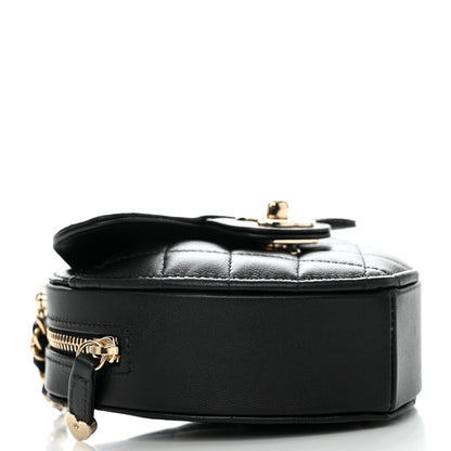 Chanel Lambskin Quilted CC In Love Heart Clutch With Chain Black 4 of 11