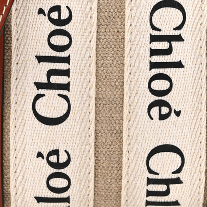 Chloe Cotton Calfskin Nano Woody Ribbon Tote White Brown 7 of 9