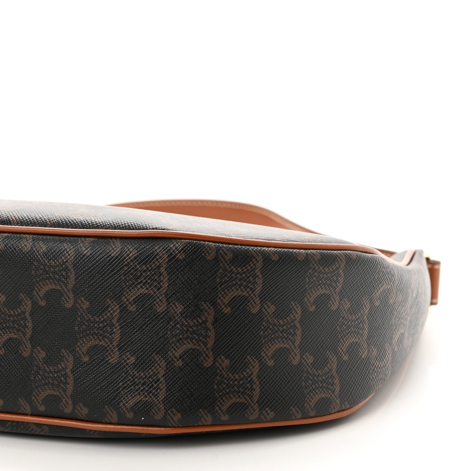 Celine Triomphe Canvas Calfskin Ava Shoulder Bag Tan 10 of 10