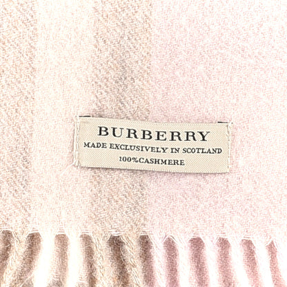 Burberry Cashmere Giant Check Fringe Scarf Pink 3 of 4