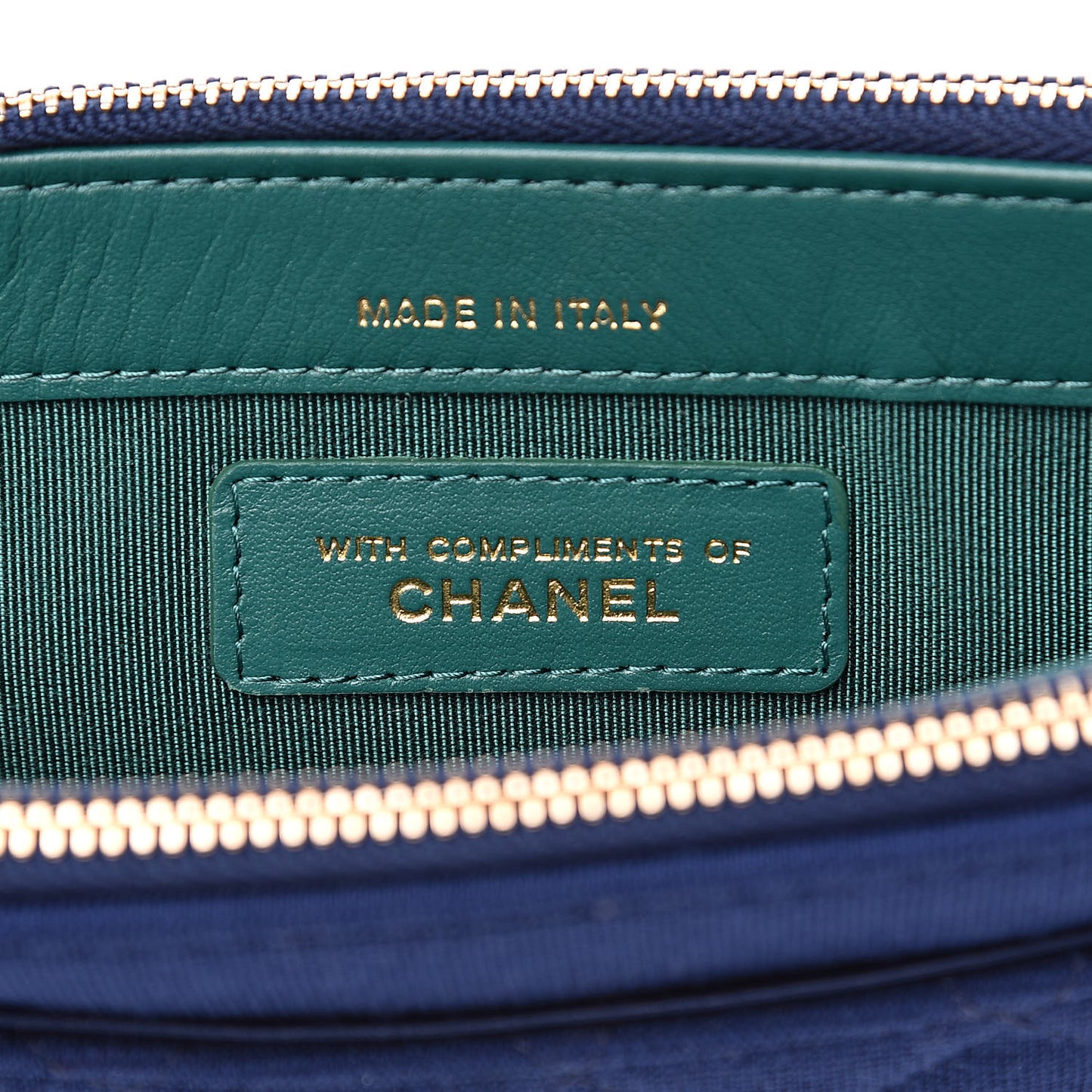 Jersey Quilted Small Clutch With Chain Navy