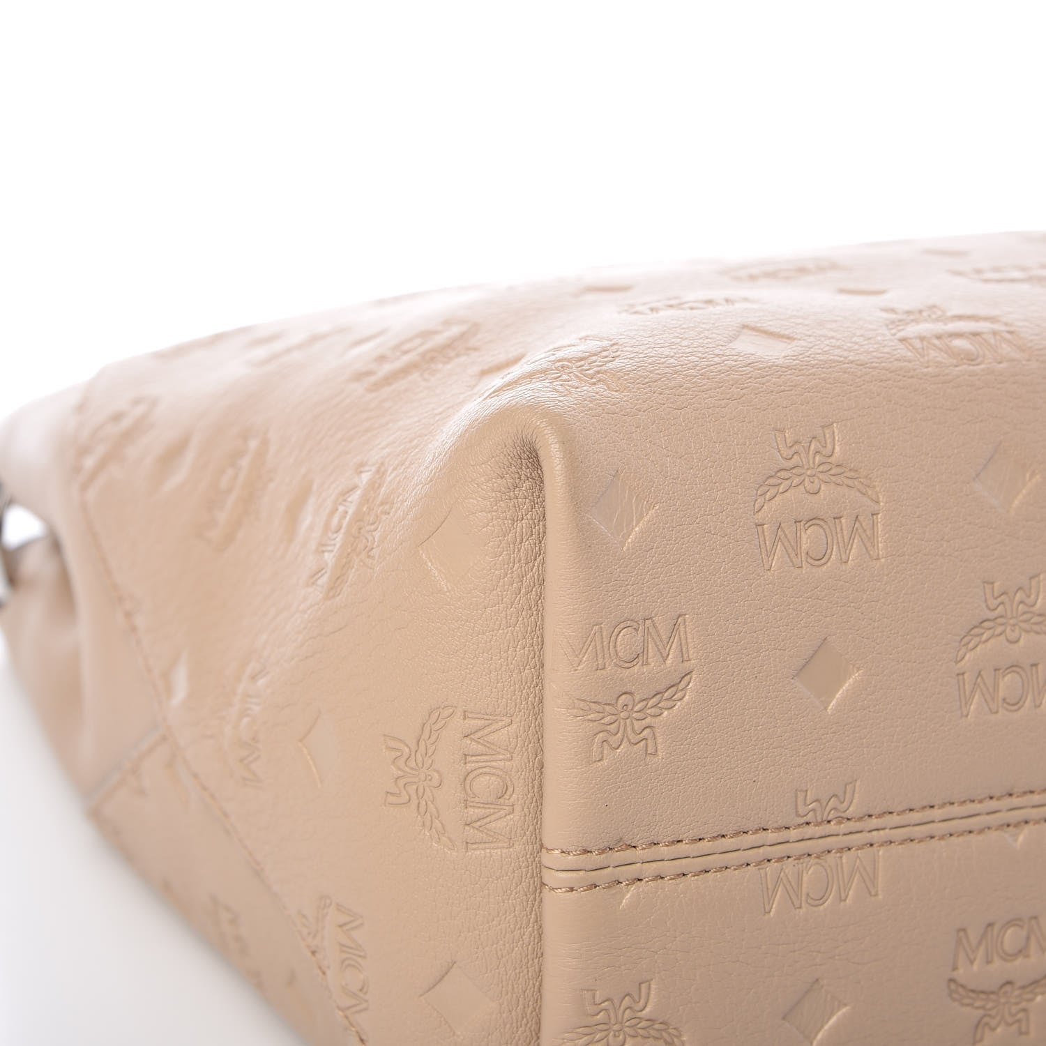 MCM Grained Calfskin Medium Klara Hobo New Beige 9 of 16