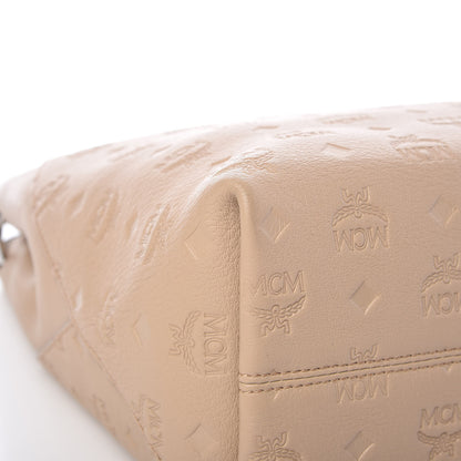 MCM Grained Calfskin Medium Klara Hobo New Beige 9 of 16