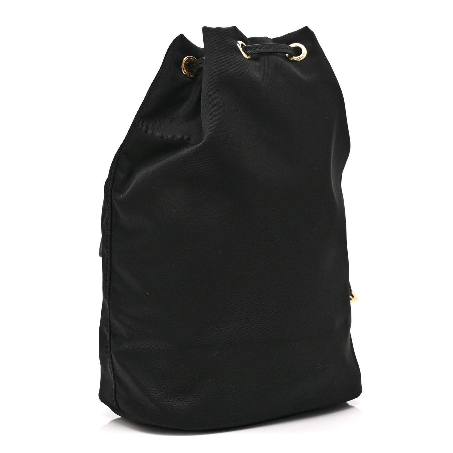 Saffiano Tessuto Nylon Vela Bucket Wristlet Black