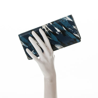 Louis Vuitton Canvas Printed Brushstroke Camouflage Brazza Wallet Blue 2 of 6