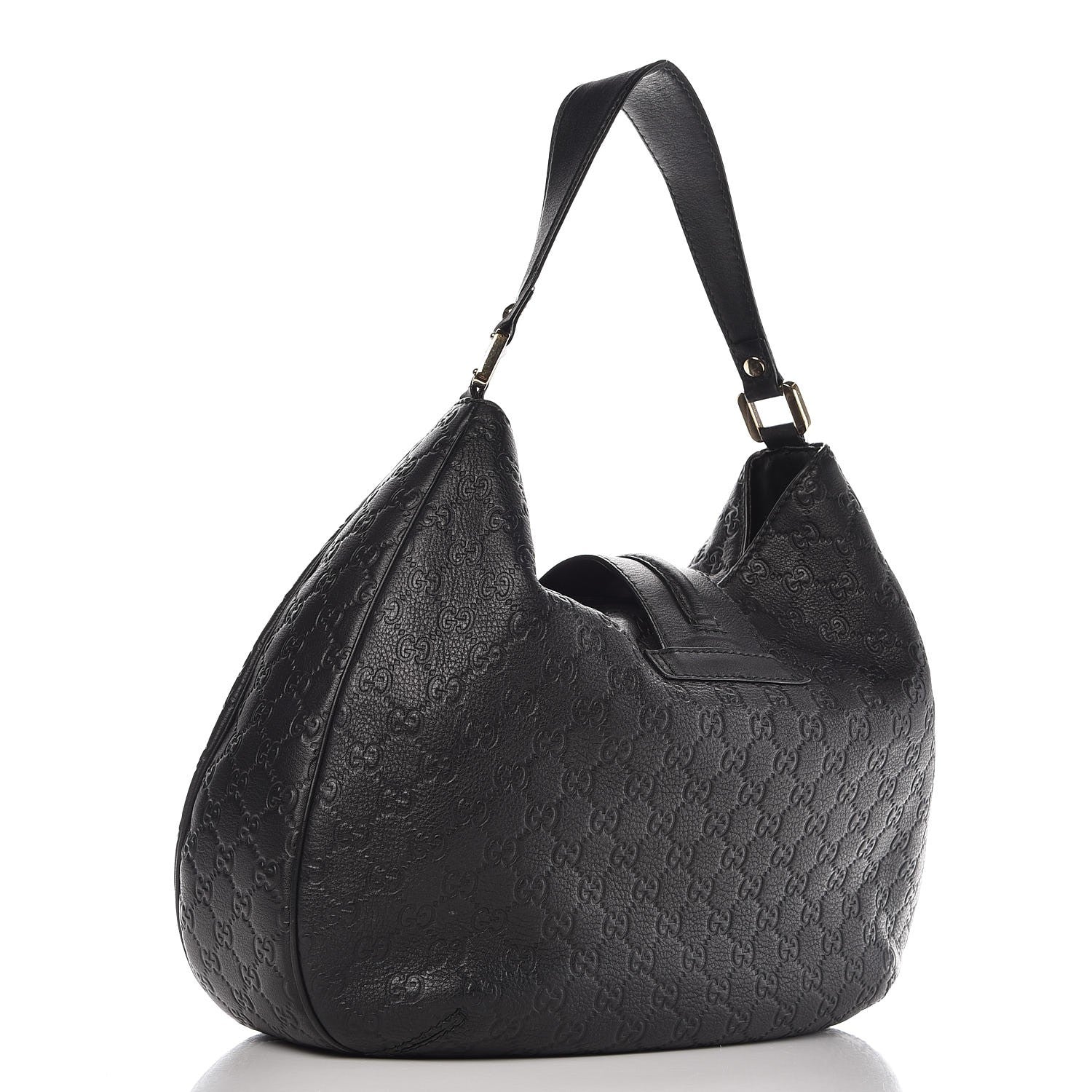 Gucci Guccissima Large New Ladies Web Hobo Black 3 of 9