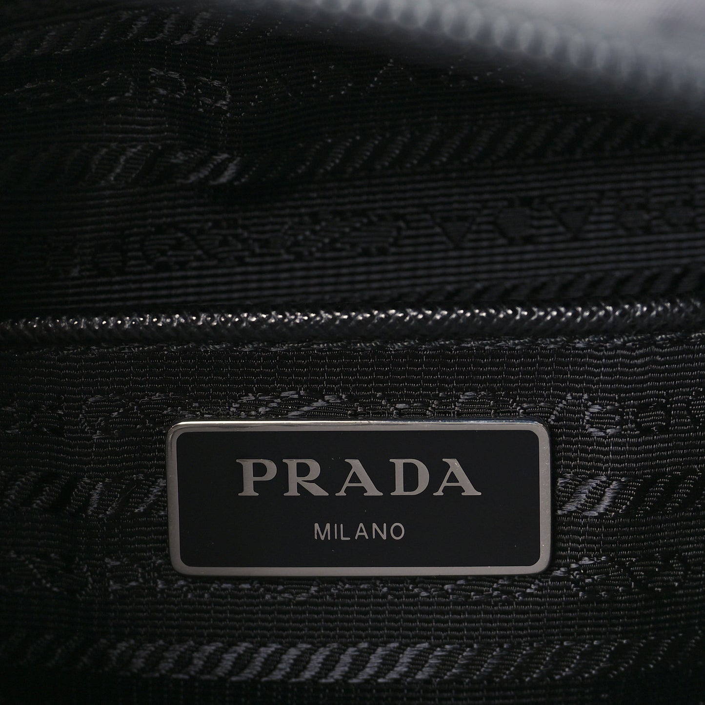 Re-Nylon Vela Saffiano Pocket Double Zip Messenger Bag Black