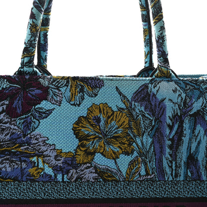 Christian Dior Canvas Embroidered Large Toile de Jouy Voyage Book Tote Celestial Blue 8 of 10