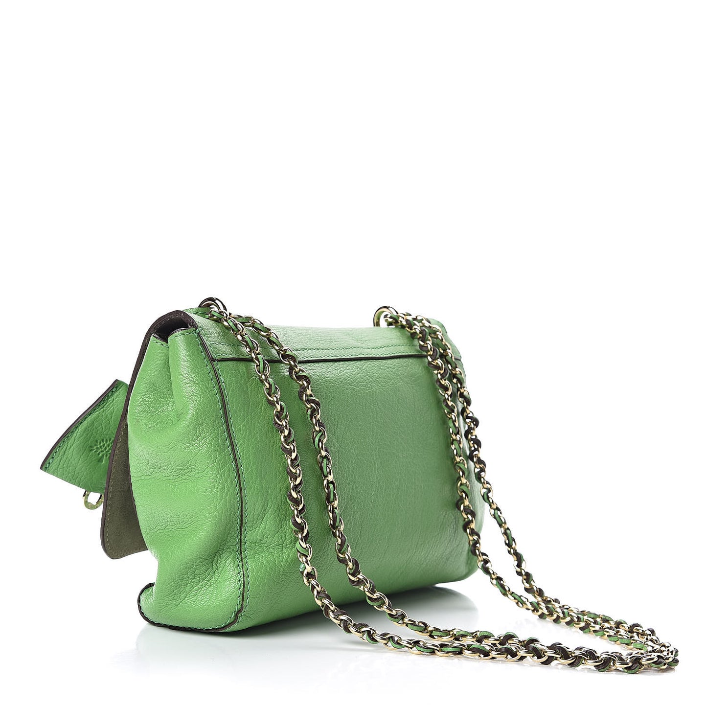Glossy Goatskin Small Lily Flap Grass Green