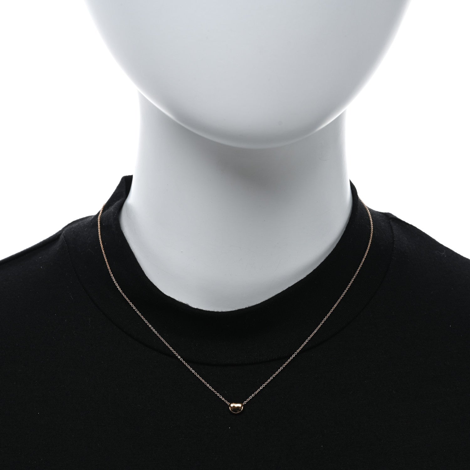 Tiffany 18K Rose Gold 6.5mm Elsa Peretti Bean Pendant Necklace 2 of 4