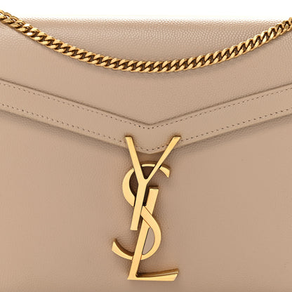 Saint Laurent Grain De Poudre Monogram Cassandra Chain Wallet Dark Beige 7 of 10