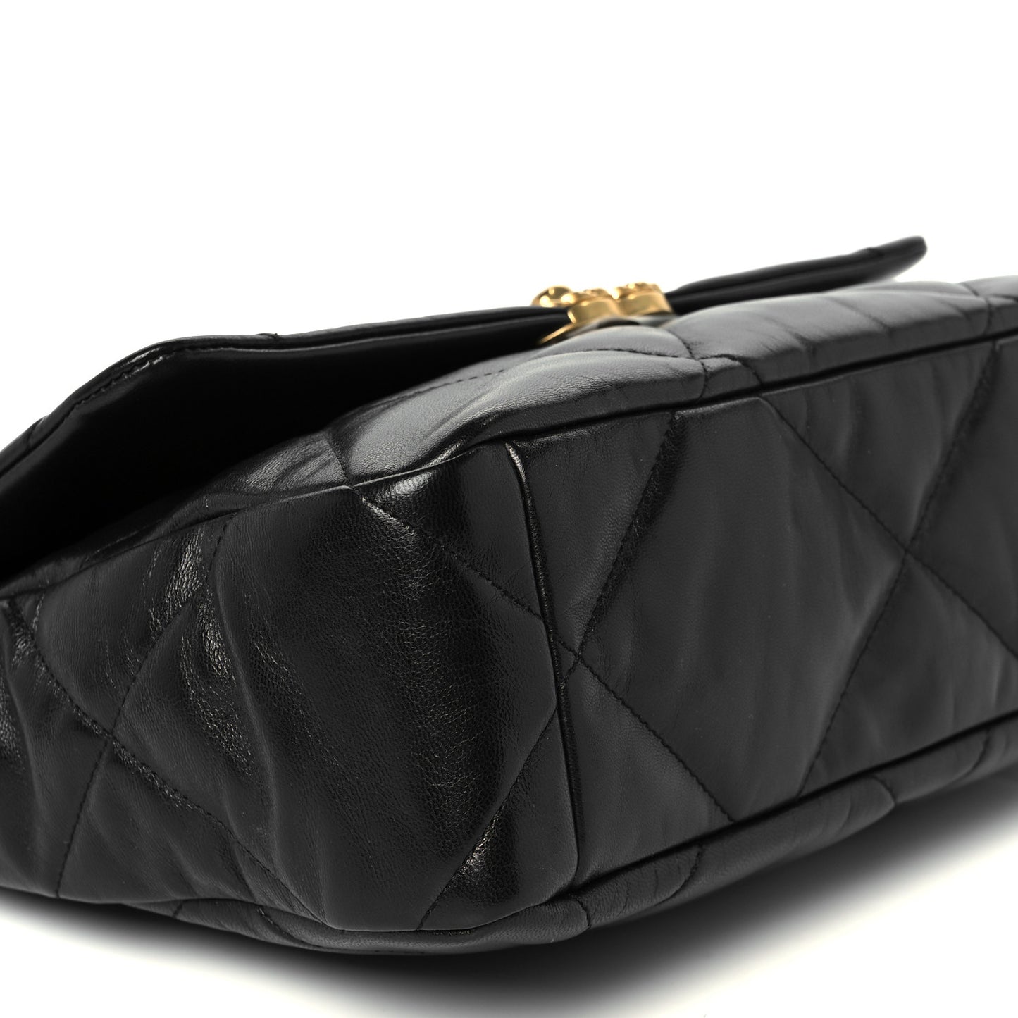 Goatskin Quilted Large Chanel 19 Flap Black
