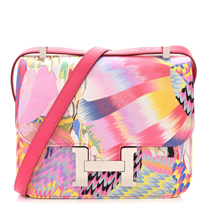 Hermes Swift Silk Marble Printed Constance 24 Rose Azalee Rose Mexico 1 of 10