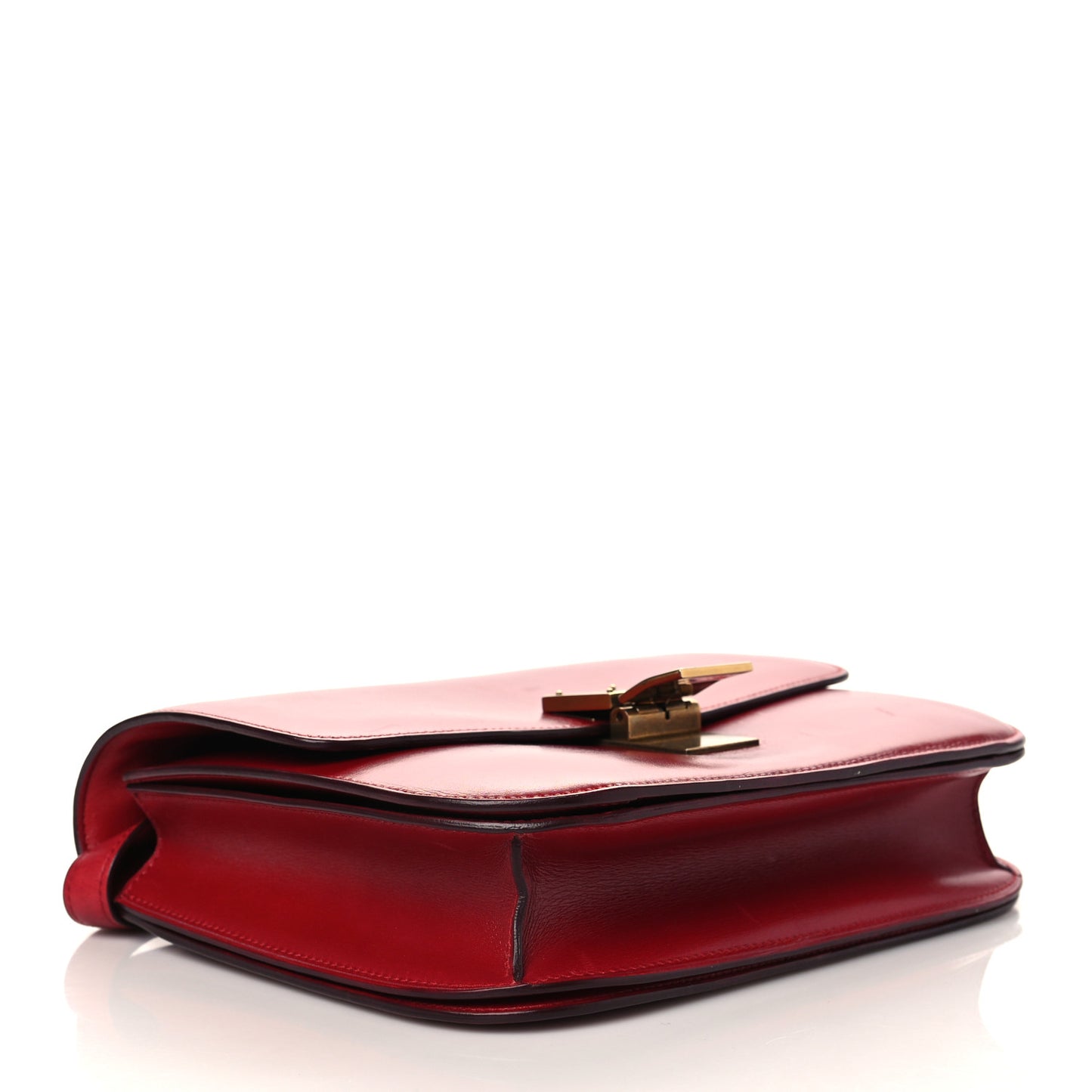 Box Calfskin Medium Classic Box Flap Bag Red