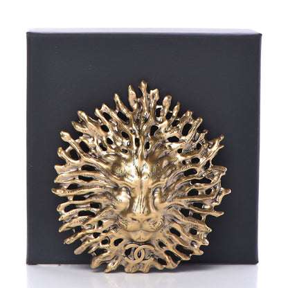 Chanel CC Lion Brooch Gold 5 of 5